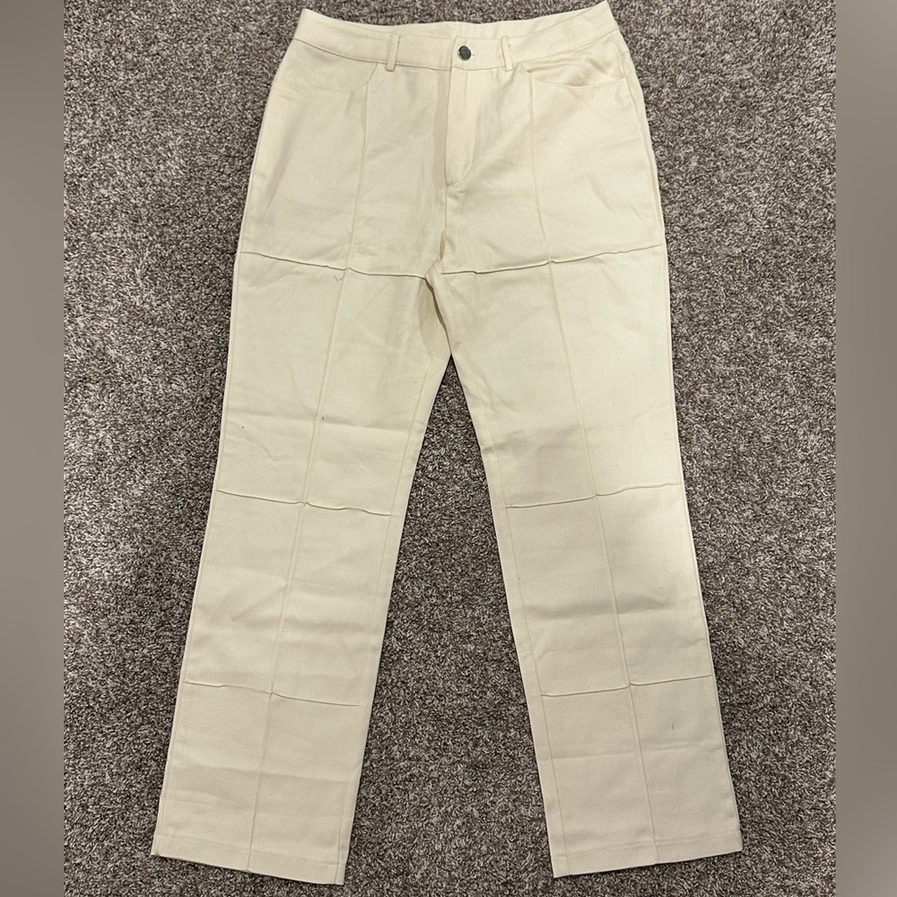 Cider Cream “Block” Pattern Denim - Picture 2 of 6